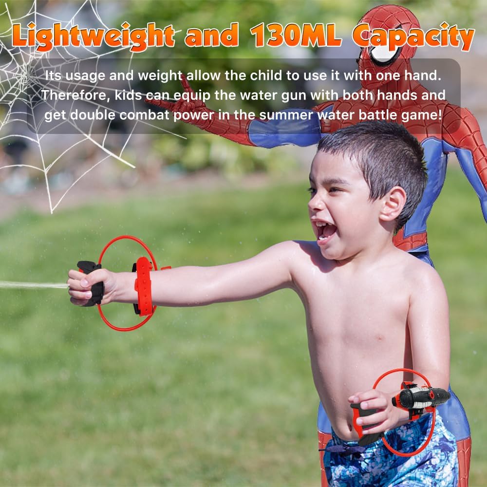 Water Guns, econoLED Spider Web Shooters Toy, Superhero Squirt Guns, Summer Outdoor Toys