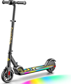C9 Pro Electric Scooter for Kids Ages 8+, Colorful Rainbow Lights, 5/8/10MPH, 5 Miles Range - Cykapu