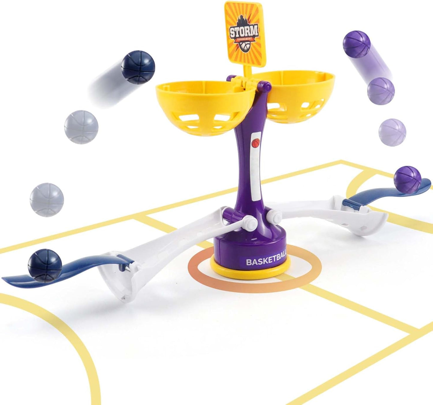 2-Players Mini Basketball Game Set Kids Toys, Tabletop Basketball Goal with 4 Balls Kids Games, Desktop Games for Kids, Stocking Stuffers Christmas Birthday Gifts for Boys and Girls