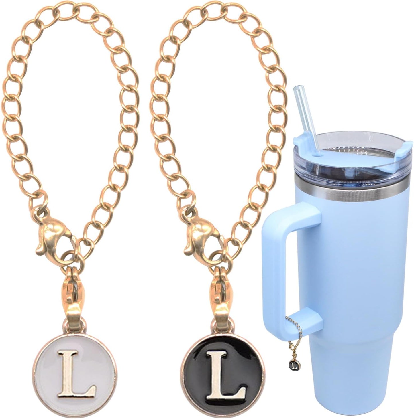 Letter Charm Accessories For Stanley Cup,2PCS ID Initial Letter Charm Personalized For Stanley Tumbler Cup Identification Handle Letter Charms - Cykapu