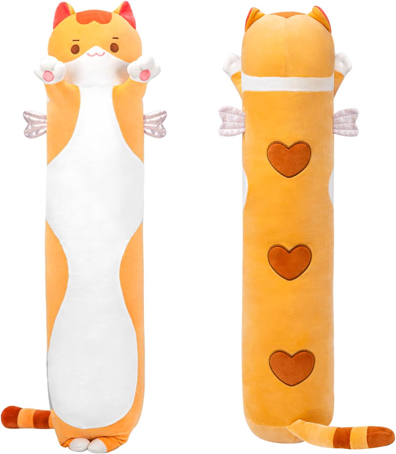 Long Cat Plush Body Pillow, 28” Cute Cat Stuffed Animals Soft Plushies Cykapu