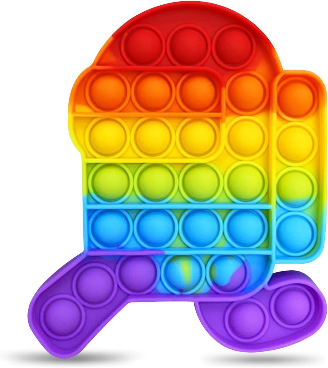 Bubble Push it Pop Trend Anti-Stress Toy Fidget Toy TikTok 12-30 cm Rainbow, Figure: Astronaut 15 x 11 cm Cykapu