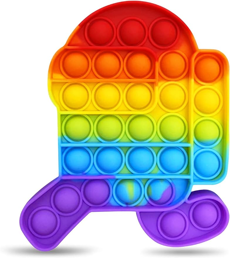 Bubble Push it Pop Trend Anti-Stress Toy Fidget Toy TikTok 12-30 cm Rainbow, Figure: Astronaut 15 x 11 cm Cykapu