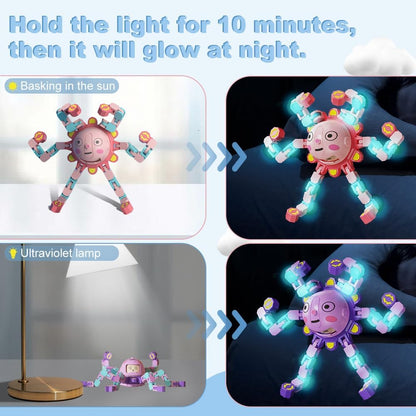 5 Pcs Transformable Fidget Spinner Toys for Kids, Finger Sensory Fidget Toys Adults Glow in The Dark