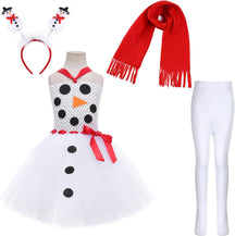 Snowman Costume Tutu Dress for Girls,Dance Pantyhose Scarf Cute Headband