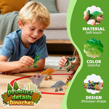 Dinochez Dinosaur Magnetic Chess Game Set 2025 Kids Toys, 20 Pcs Dinosaur Stones, 1 String & Portable Storage Bag, Strategy Board Games Chess Set Kids Games for Christmas Family Games Night