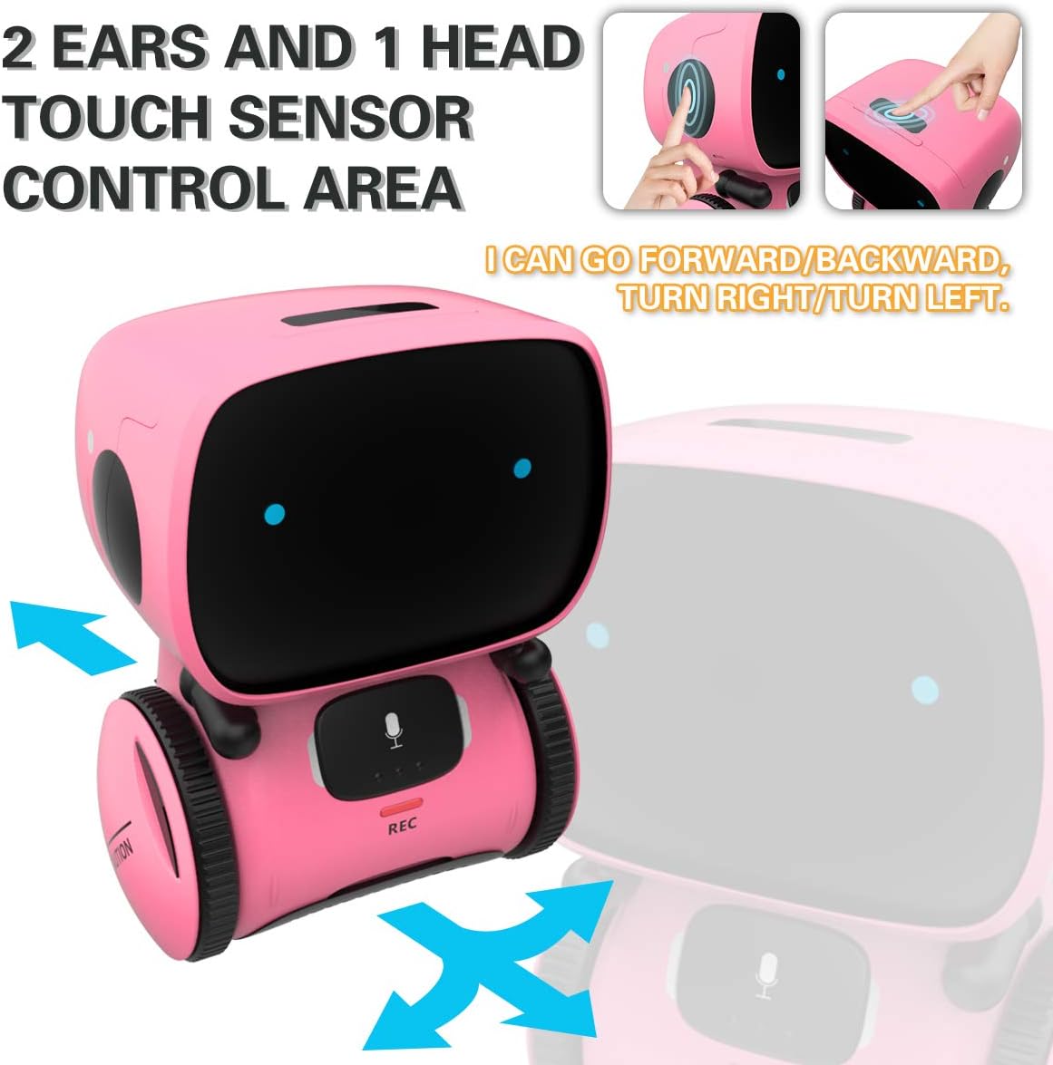 98K Kids Robot Toy, Smart Talking Robots Intelligent Partner and Teacher with Voice Control and Touch Sensor - Cykapu