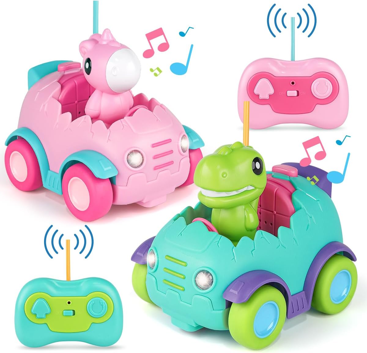 Remote Control Car for Toddler Age 2 3 4 5, Electric RC Car Toys with Light & Music, Toddler Toy