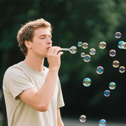 Box Bubble Toy,Blowing Fake Bubbles Pack Blower Blow Sticks Liquid Relaxation Birthday Christmas Party Gift