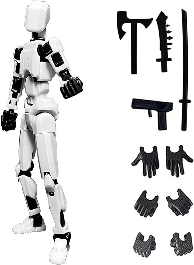 Titan 13 Action Figure, Lucky 13 Action Figures, T13 Action Figure 3D Printed Robot Multi-Jointed Movable