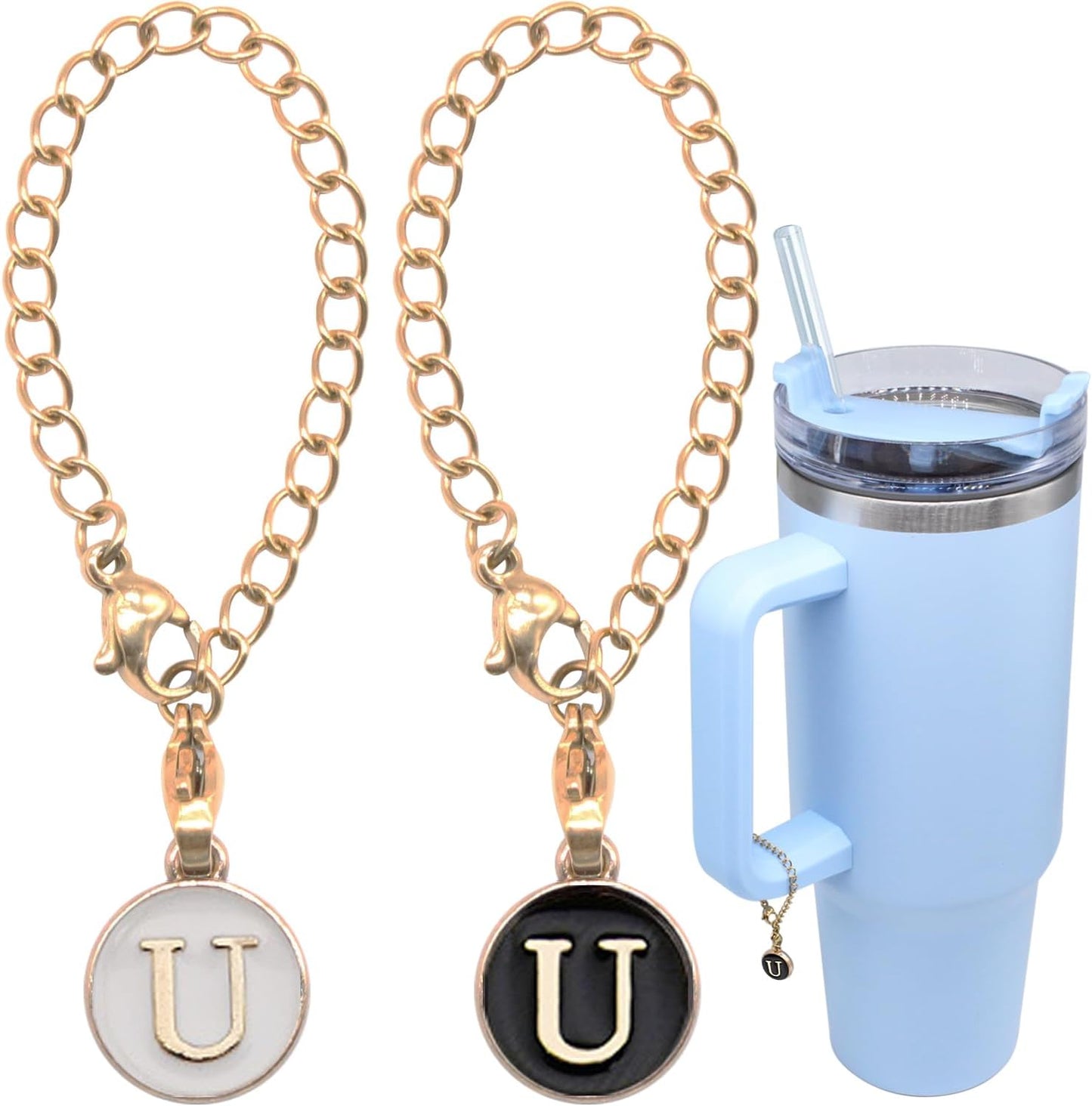 Letter Charm Accessories For Stanley Cup,2PCS ID Initial Letter Charm Personalized For Stanley Tumbler Cup Identification Handle Letter Charms - Cykapu