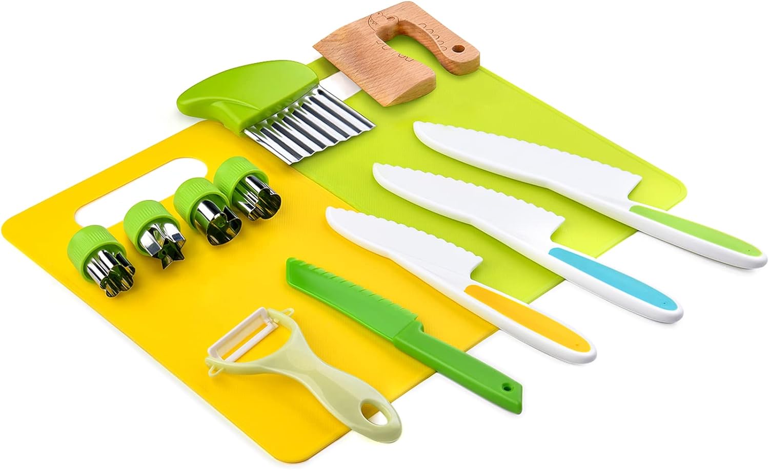 13 Pieces Montessori Kitchen tools for Toddlers-Kids Cooking sets Real-Toddler Safe Knives Set