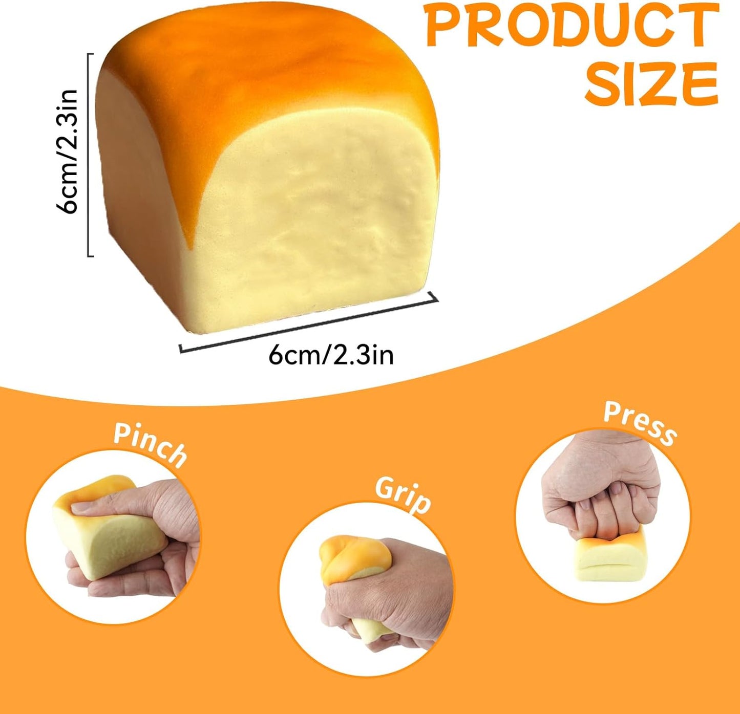 Hawaiian Rolls Taba Squishy Fidget Toys Adults, Stress Relief Toys for Office and Home, Squishy Toys for Autism, Squeeze Squishies