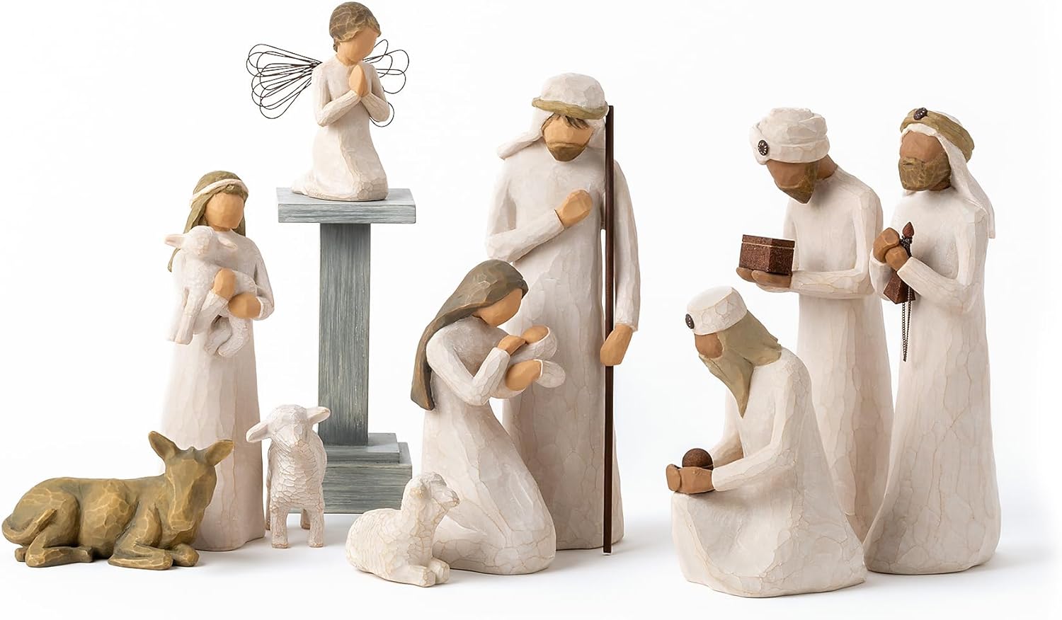 Nativity Starter Figures with The Three Wisemen Plus Angel - Cykapu