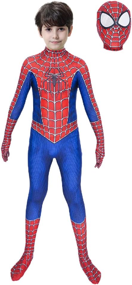 Kids Boys Superheroes Bodysuit Halloween Cosplay Costumes Toddler Role-playing Party 3D Style Jumpsuit with Mask