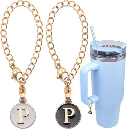 Letter Charm Accessories For Stanley Cup,2PCS ID Initial Letter Charm Personalized For Stanley Tumbler Cup Identification Handle Letter Charms - Cykapu