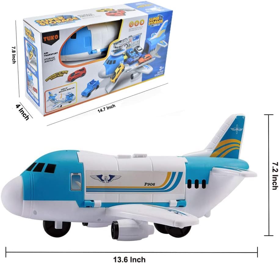 Transport Cargo Airplane Car Toy Play Set