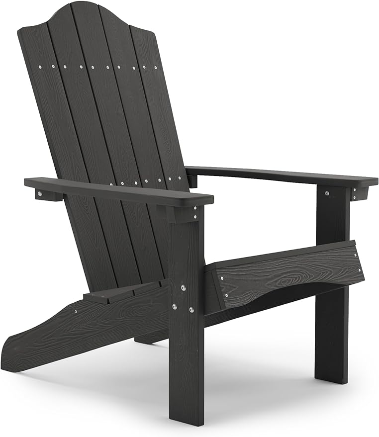 Adirondack Chair, Black Poly Adirondack Fire Pit Chairs, Modern Plastic Adirondack Chair Weather Resistant
