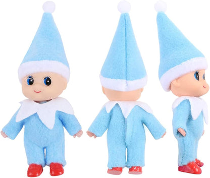 4Pcs Elf Dolls Christmas Baby Dolls Elf in Colorful Jumping Suit - Cykapu