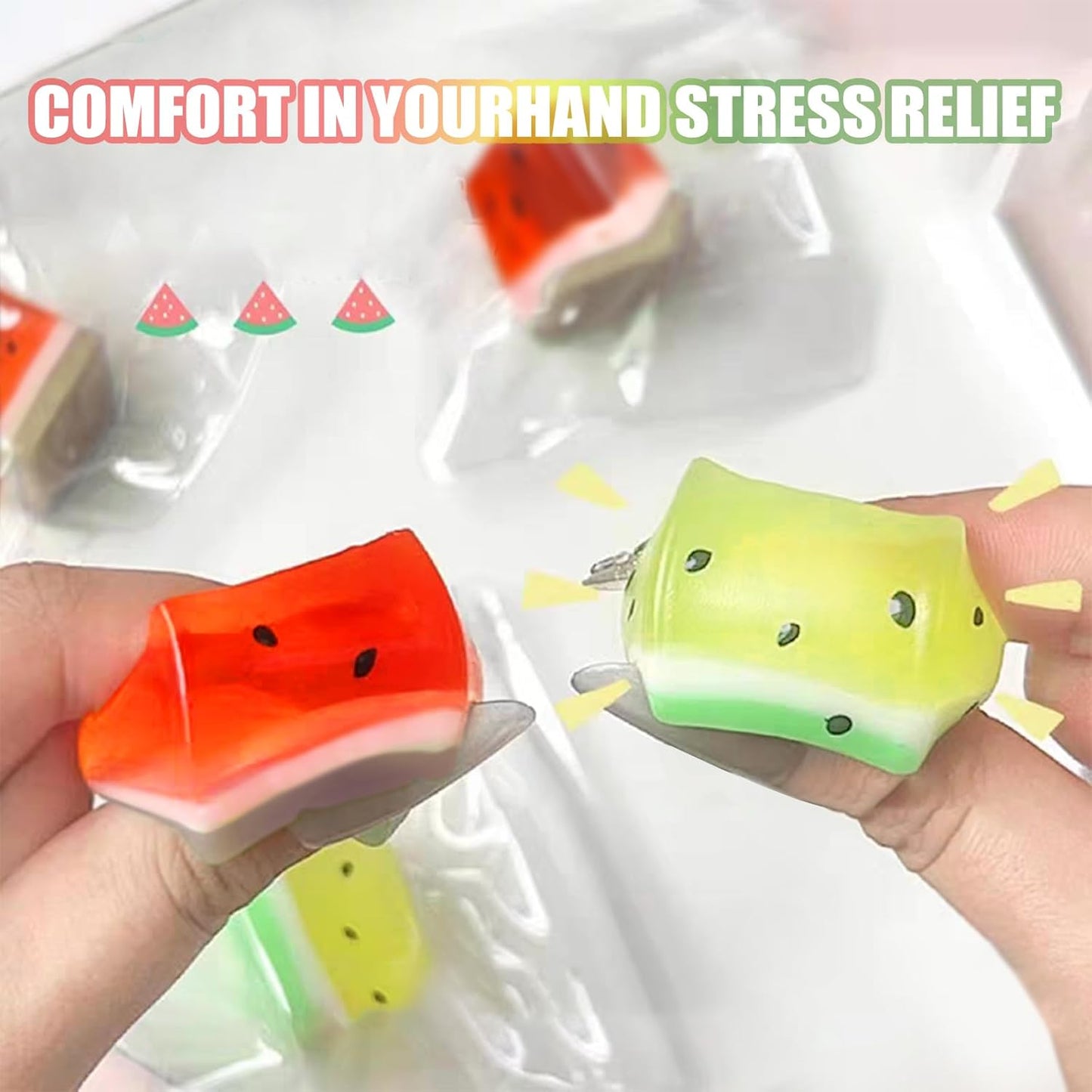 12 Pcs Stress Balls Squeeze Fidgets Toys, Ice Cube Squeeze Toys Sensory Relief Toy