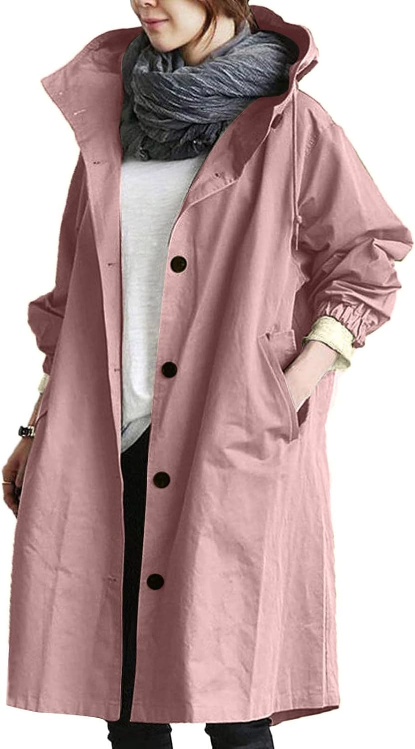 Women's Trench Jackets Rain Jacket Loose Winter Hooded Oversized Elegant Windbreaker Comfortable Coat Outwear Cykapu