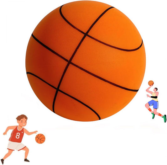 Quiet Bounce Basketball, Uncoated High-Density Foam Ball, Airless Silent Basketball Training