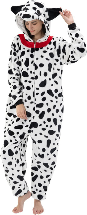 Snug Fit Unisex Adult Onesie Pajamas, Flannel Cosplay Animal One Piece Halloween Costume Sleepwear Homewear