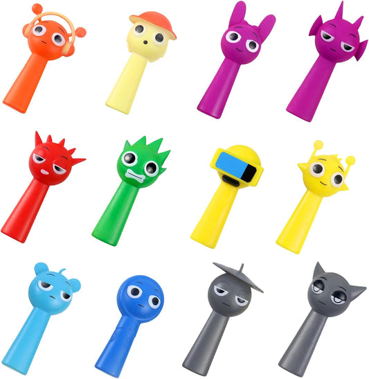 12 Pcs Cake Toppers Set, Mystery Box Birthday Decorations Gift for Fans, Office Room Decor Colorful Figurine