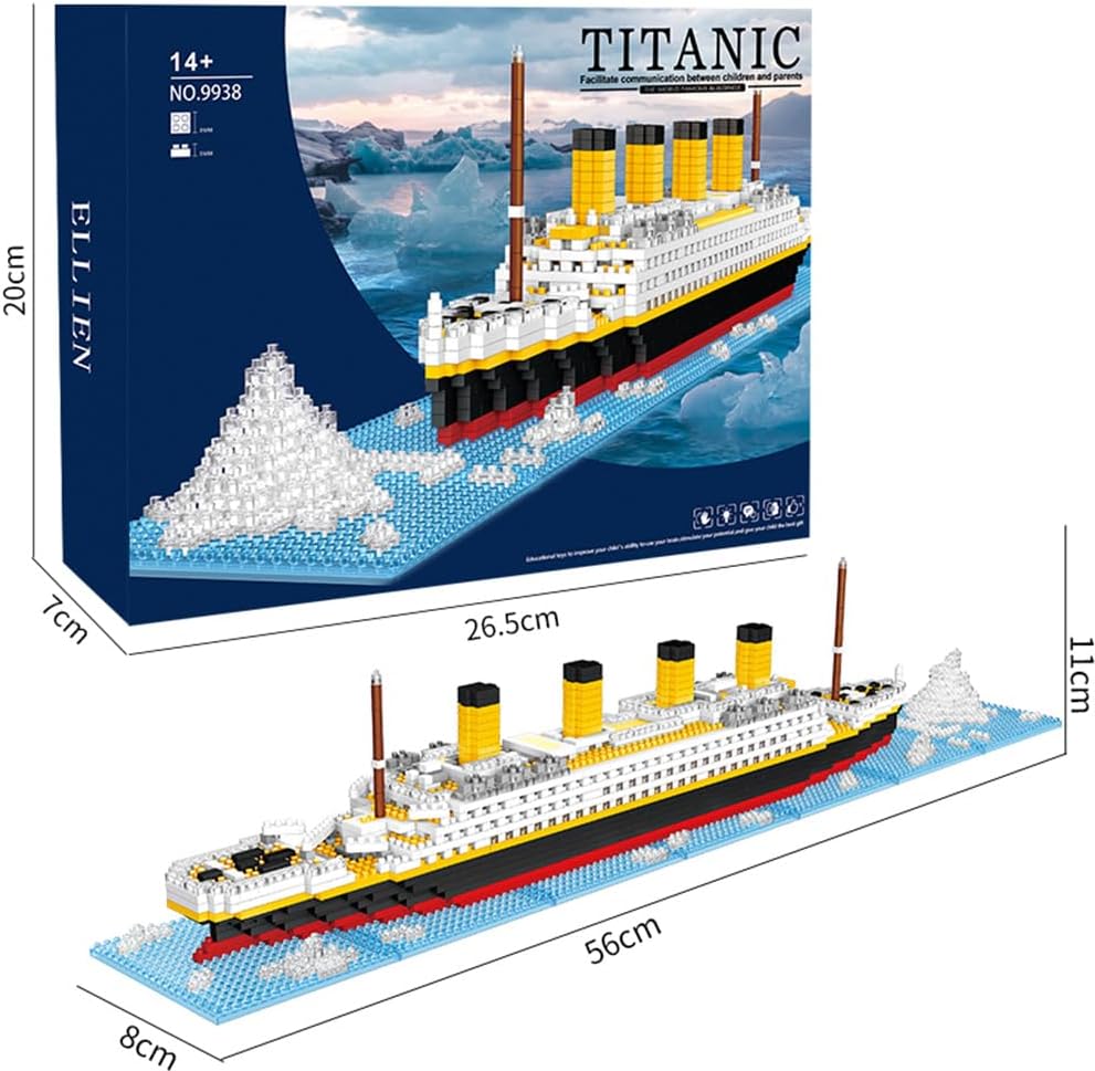 Titanic Micro Mini Building Blocks Set, 1706pcs 3D Titanic Model Building Set Blocks - Cykapu