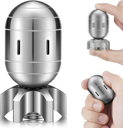 Metal Rocket Fidget Spinner Fingertip Toys, EDC Stress Anxiety Relief, 3 in 1 Metal Spinner, Office Table Gadgets Gifts for Adults Teens