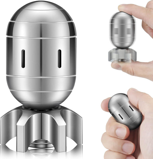 Metal Rocket Fidget Spinner Fingertip Toys, EDC Stress Anxiety Relief, 3 in 1 Metal Spinner, Office Table Gadgets Gifts for Adults Teens
