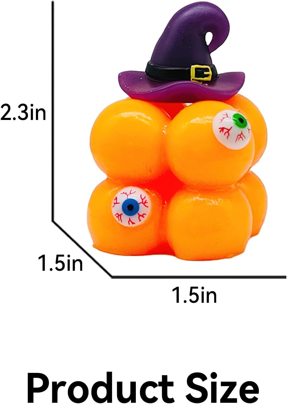 4 Packs Spooky Witch Hat Sticky Halloween Stress Cubes, Halloween Fidget Toys for Stress Relief, Halloween Party Favors Gifts Squishies Halloween Toys for Goodie Bags