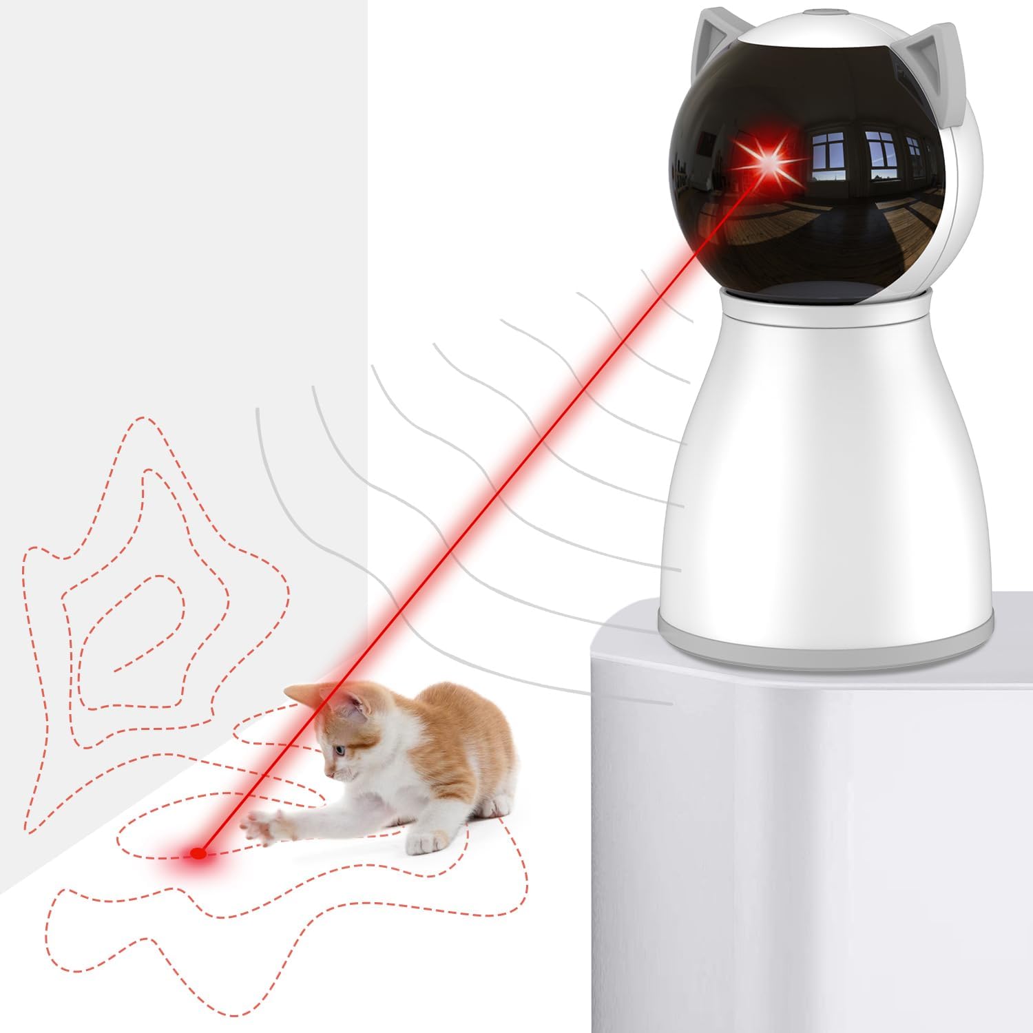 LIFE Cat Toys,The 4th Generation Real Random Trajectory,Motion Activated Rechargeable Automatic Cat Laser Toy,Interactive Cat Toys for Indoor Cats/Kittens/Dogs