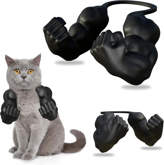 Funny Cat Muscle Arms, 3D Printed Cat's Neck Arm with Muscle, Halloween Cats Costume Accessory for Pet Dress-Up, Cosplay, Parties & Photos (Green)