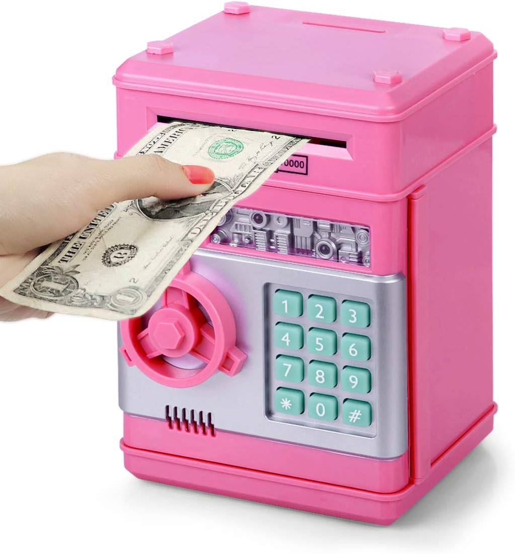 Refasy Piggy Bank Cash Coin Can ATM Bank Electronic Coin Money Bank for Kids-Hot Gift - Cykapu