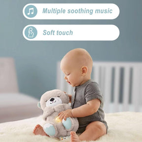 Baby Sound Machine Soothe Otter Portable Plush Baby Toy with Sensory Details Music Lights & Rhythmic Breathing Motion Soothe Otter Cykapu