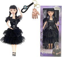 11.5'' Addams Doll with Gift Box, Black Dress, High Heels, and Hair - Cykapu