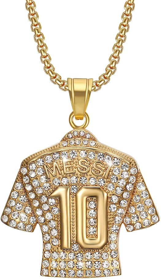 Soccer Jersey Pendant Necklace, Superstar Gold-Plated Necklace Cykapu