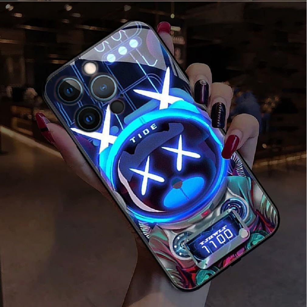 Colorful Luminous Tempered GlassMobile Phone Protective case,A Personalized Phone Case Specially Designed