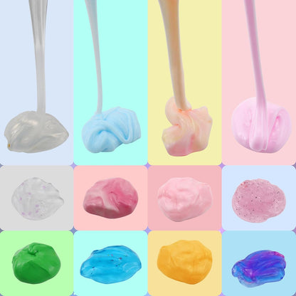 12 Packs Slime for Kids Fidget Toys, Stretchy Non-Sticky Soft Slime Kit Sensory Toys for Autism