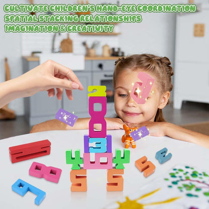 Wooden Number Building Blocks, 20Pcs Numbers, Math Learning Toys, 1-10 Building Blocks, Competition Toy, Wooden Blocks, Toys for Ages 8-13, Educational Gifts ﻿
