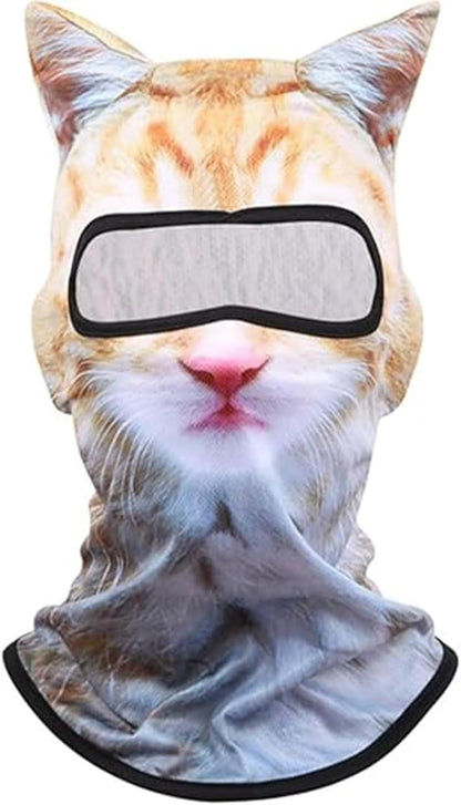 3D Cat Ski Balaclava Sheisty Face Mask, Cat Mask with Ears for Music Festivals, Raves Ski Halloween Party Outdoor Activities Cats Style