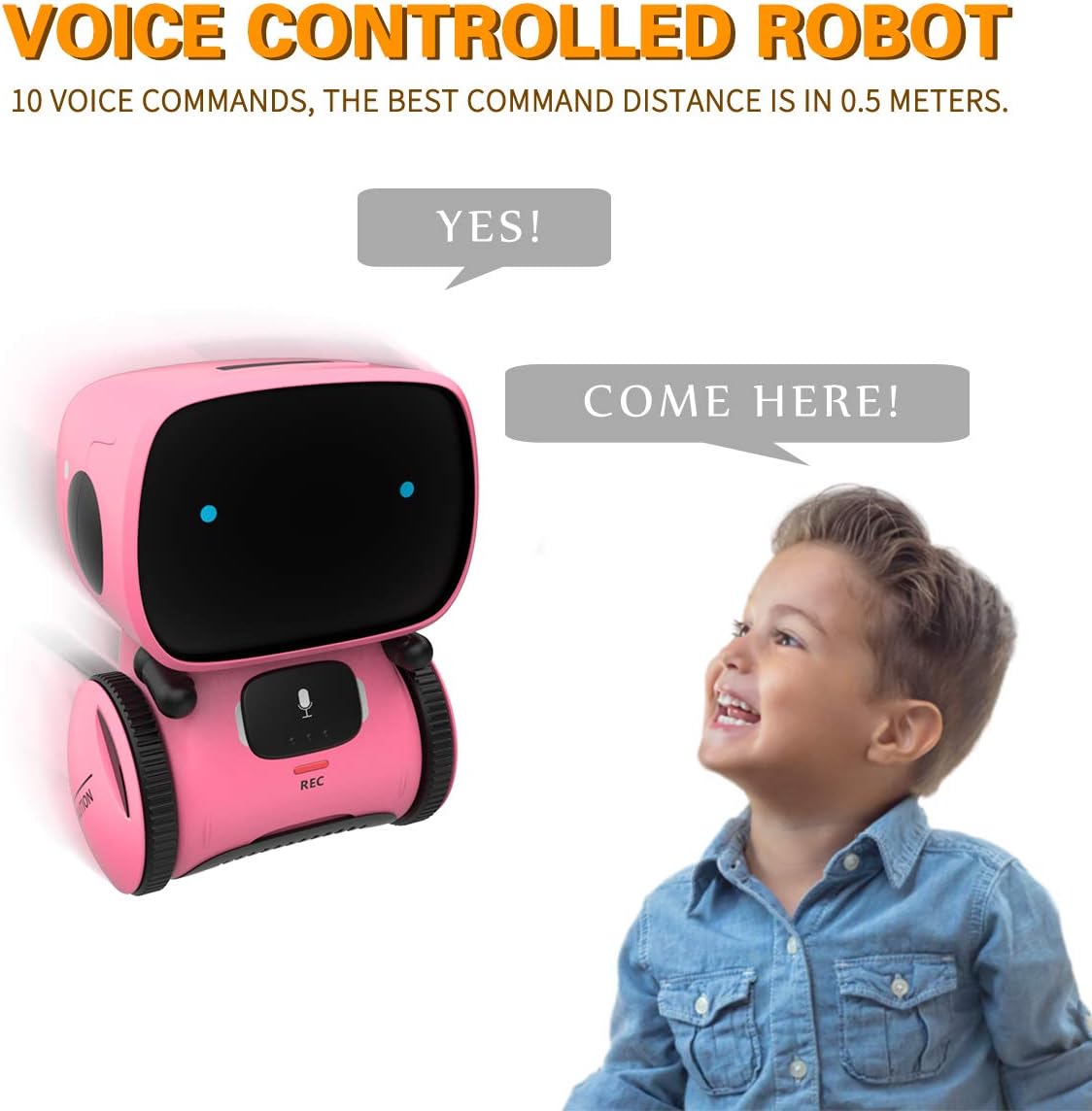 98K Kids Robot Toy, Smart Talking Robots Intelligent Partner and Teacher with Voice Control and Touch Sensor - Cykapu