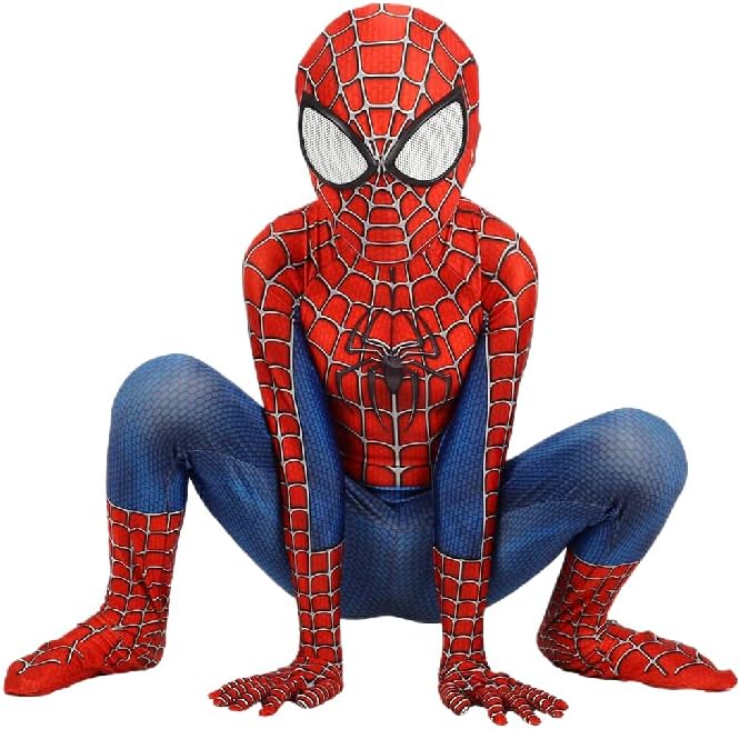 Kids Boys Superheroes Bodysuit Halloween Cosplay Costumes Toddler Role-playing Party 3D Style Jumpsuit with Mask - Cykapu