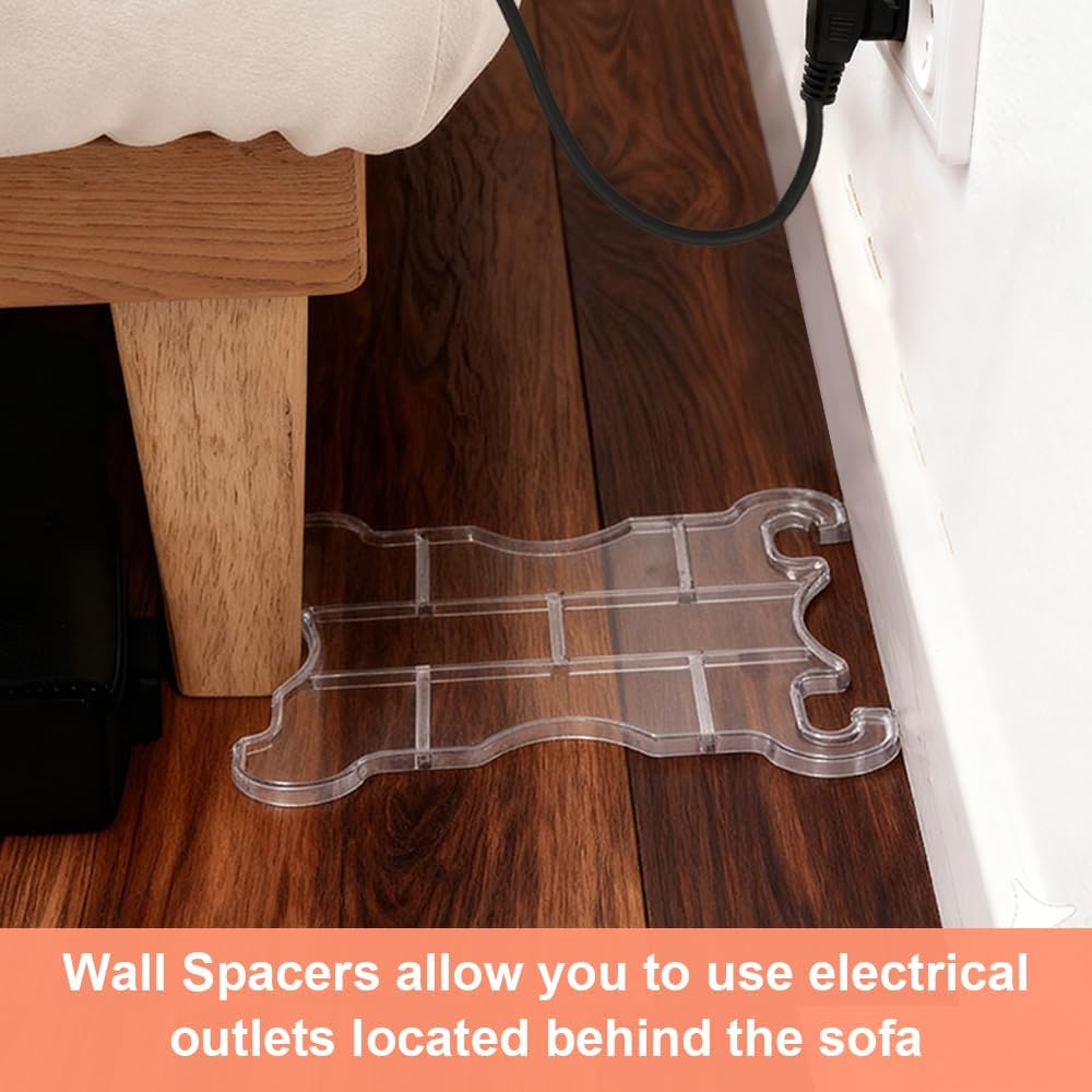 2 Pack Couch Wall Spacer, Furniture Walls Protectors, Adjustable Couch Stoppers to Prevent Sliding and Door Stoppers for Wall, Suitable for Protectors Sofas, Cabinets and Headboards