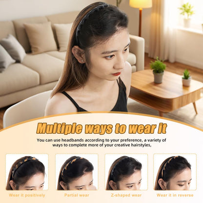 Zig Zag Headbands, 2Pcs Headbands for Women, 2025 New U Shape Fashion Hair Headband, Reversible Headband with Teeth,