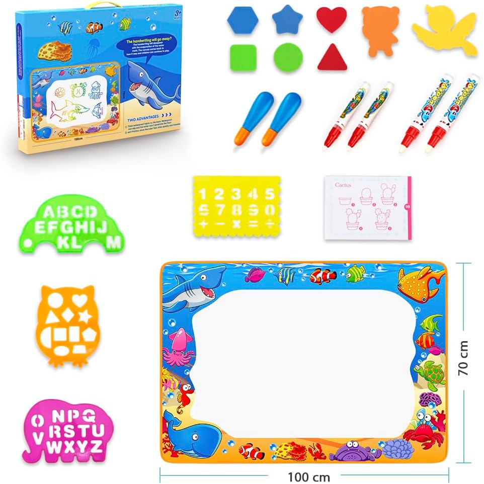 Water Doodle Mat - Kids Painting Writing Color Doodle Drawing Mat Toy