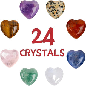 Valentines Day - 24 Pack Valentines Cards with Heart-Shape Crystals