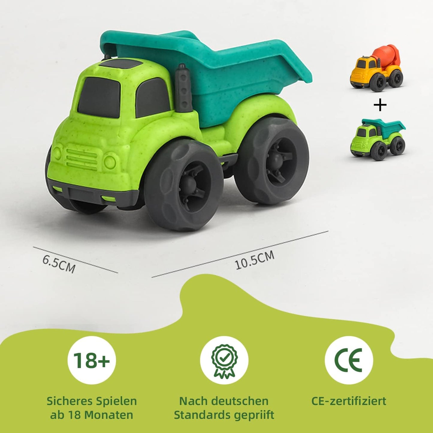 Dump Truck Toys for 1 2 3 4 Year Old Boys, BPA Free, Phthalates Free, PVC, Carrier Truck - Cykapu