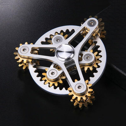 Pure Brass Toys Gear Linkage Peter Pan Sensory Toy with Multiple Premium Bearings, Articulated Hand Metal Spinner Toy Suitability Focused Meditation Breaking Bad Habits ADHD for Adult